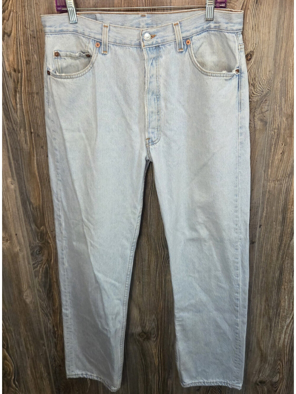 VTG 12/1992 Levi's 501's Denim Blue Jeans Men Sz 36x32 USA Made Black Batwing